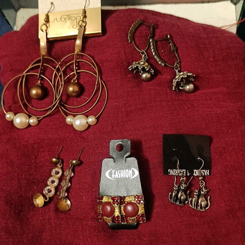 Earrings Bundle 5 Pairs Tops