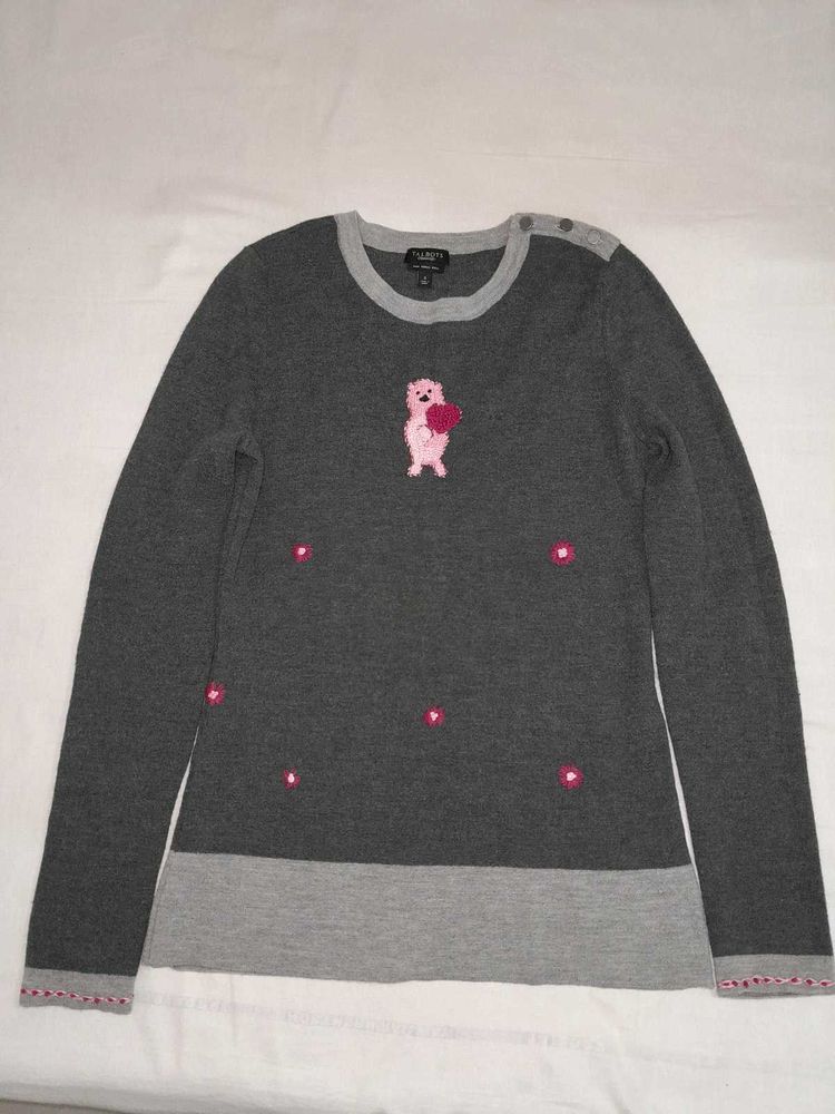 Cute Bear Embroidered Sweater