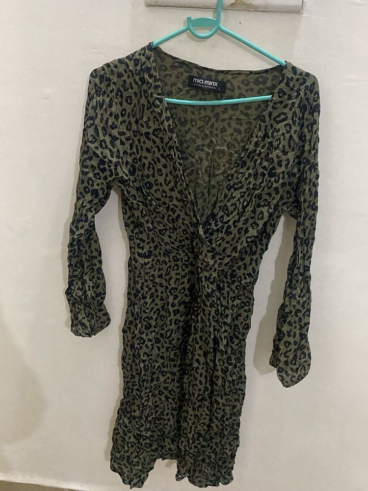 Chic Animal Print Mini Dress