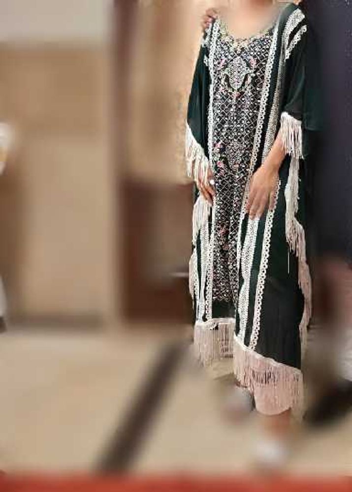 EMERALD GREEN KAFTANI SUIT + DAZZLING EARRING!