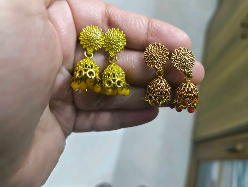 Combo: 2 Sets Of Jhumki Earrings