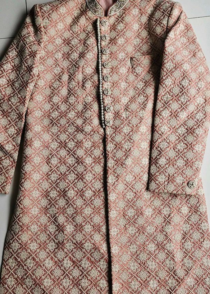 Elegant Peach Sherwani
