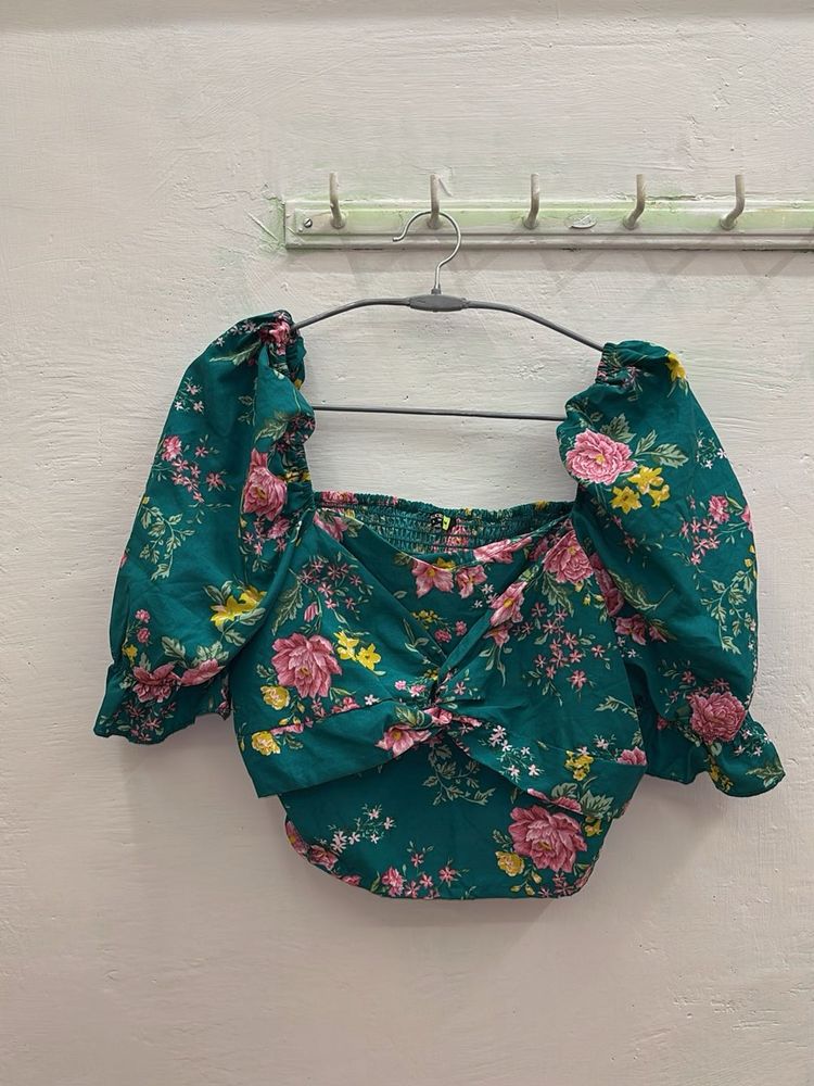 Floral Print Crop Top