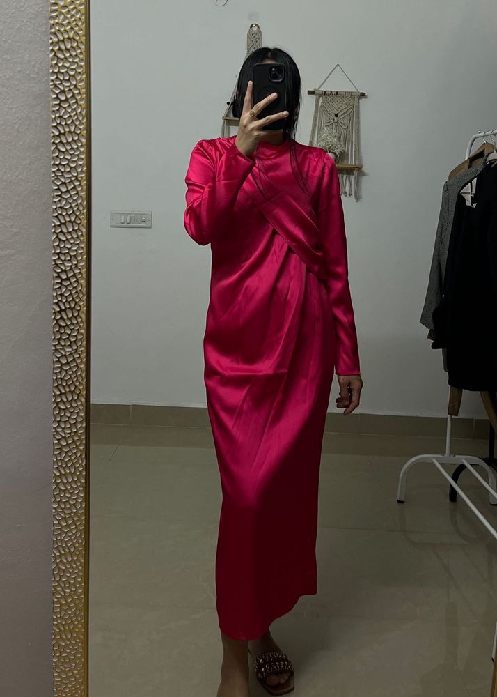 H&amp;M Draped Satin dress