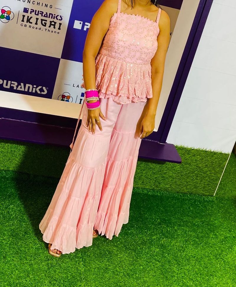 Baby Pink Embellished sharara set