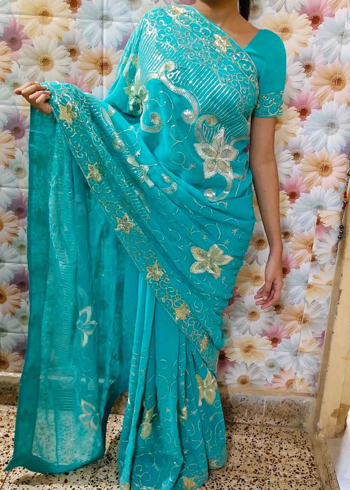 Saree With Readymade Blouse NEW