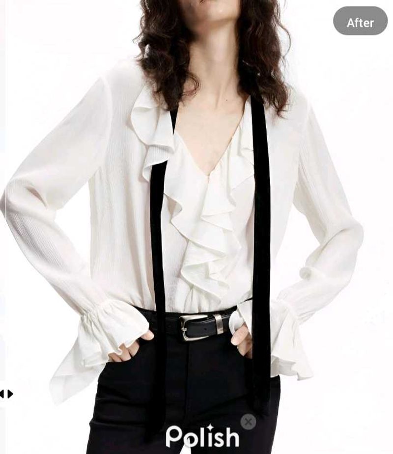 New With Tag Korean Ruffle Pullover