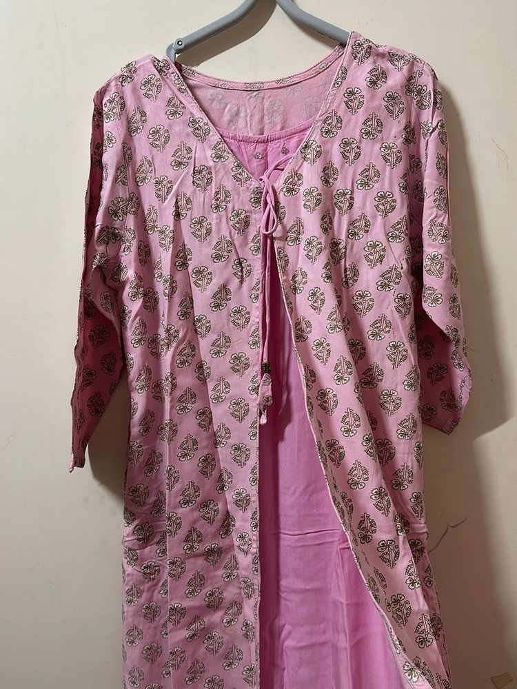 Pink Aline Kurtha Set