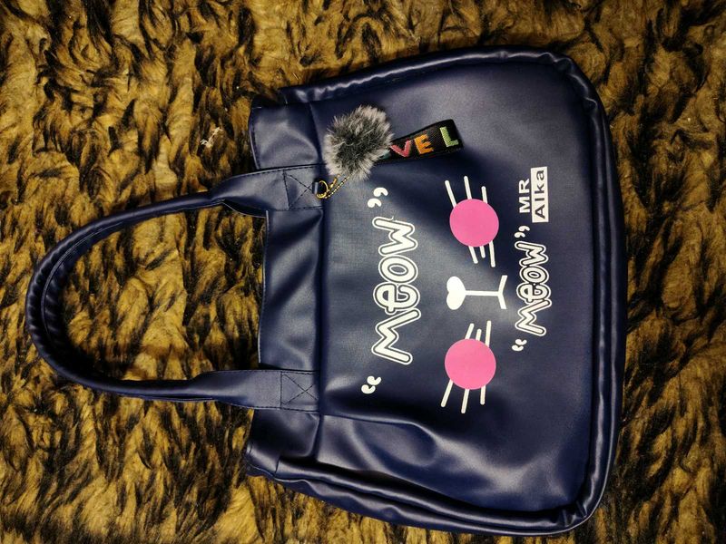 navy blue bag meow