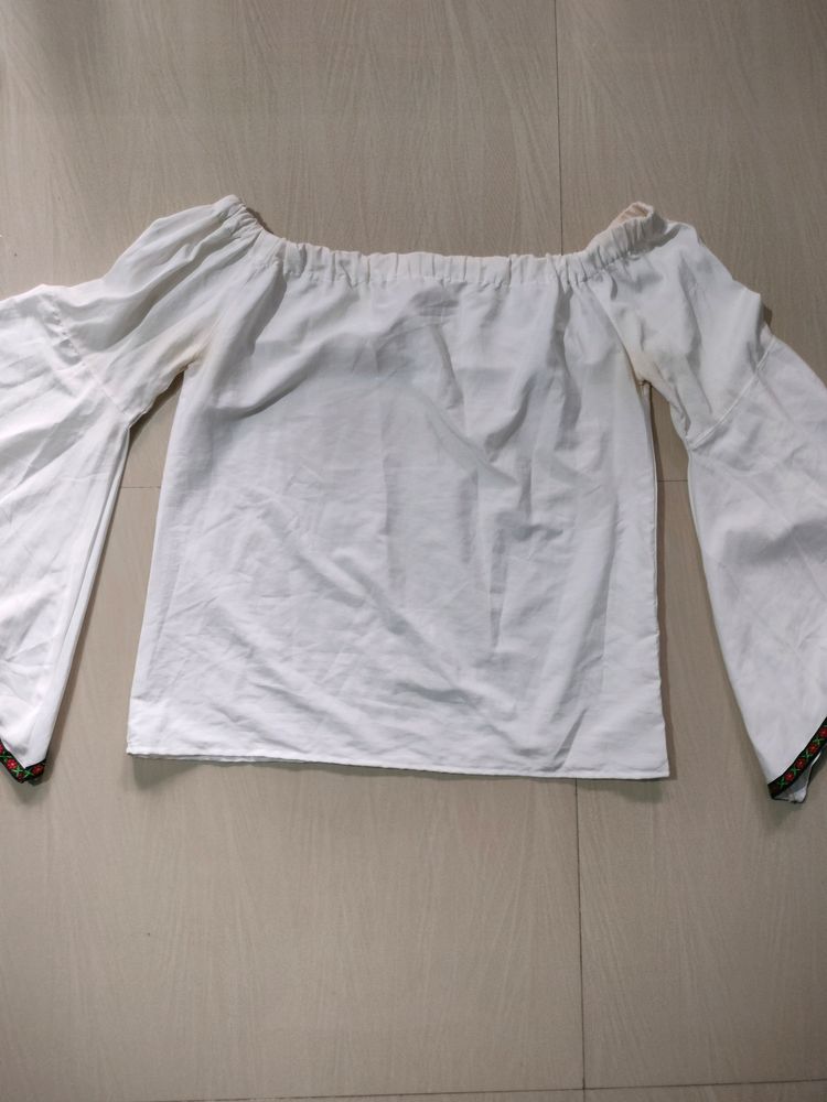 Women Off Shoulder White Top