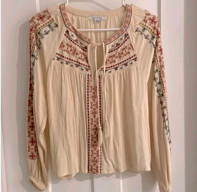 American Eagle Embroidered Blouse