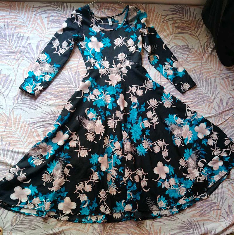 black gherdaar frock kurti