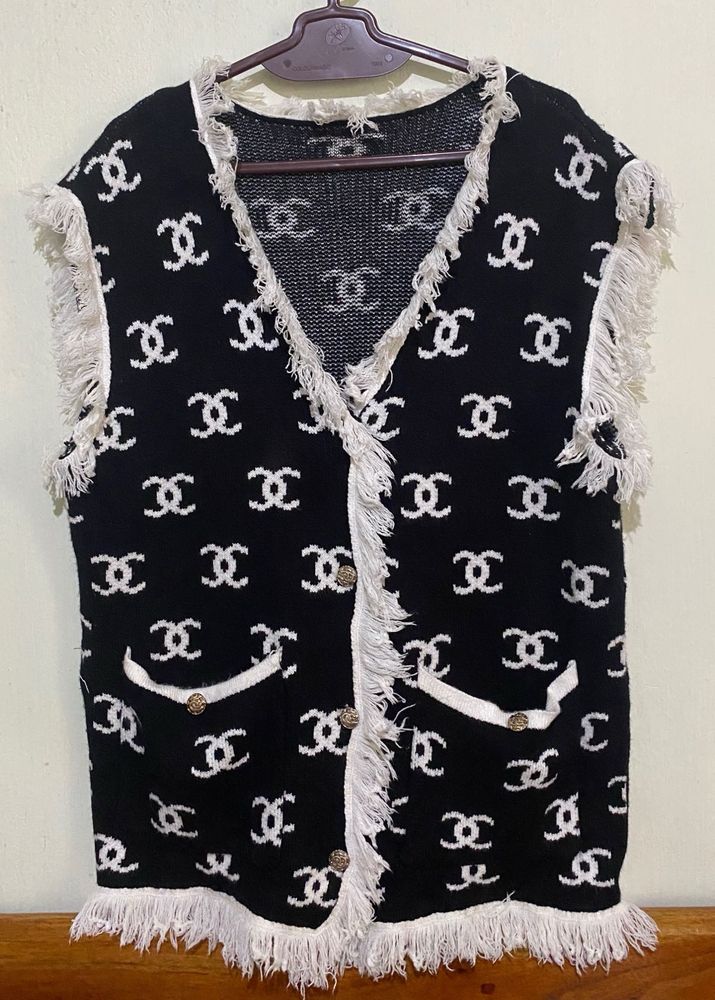 chanel dupe vest sweater