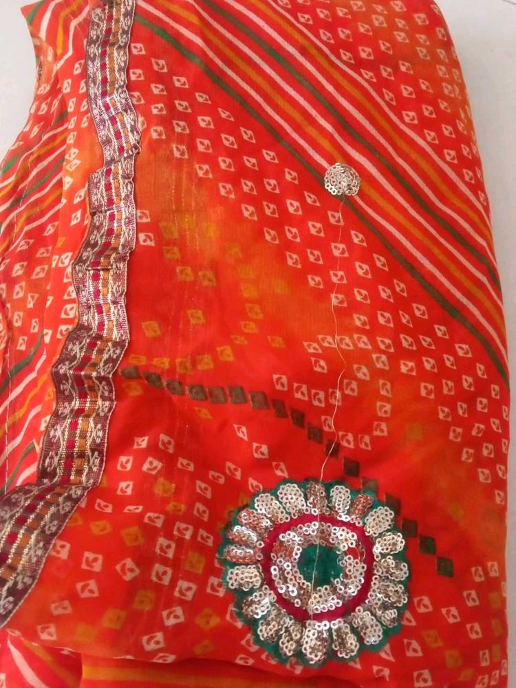 Festive Orange Saree - new