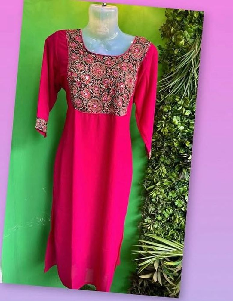 Not used Elegant Pink Embroidered Kurta L To 3XL