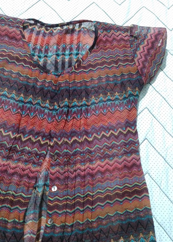 Vintage Chevron Print Top