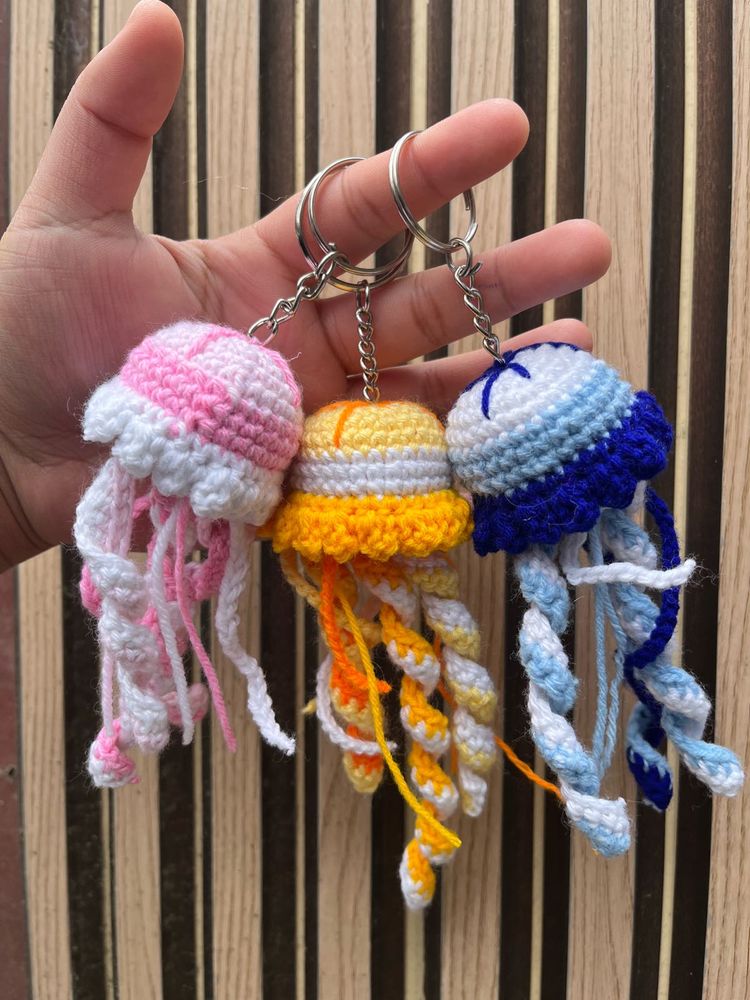 Crochet Jellyfish Keychain ( Any 1 )