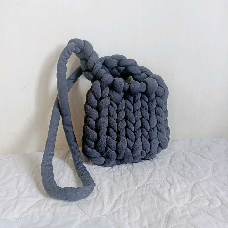 Handmade Knit Bucket Bag