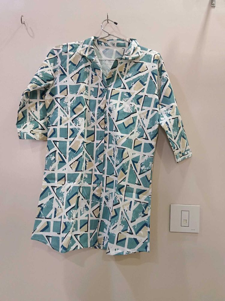 Abstract Print Long Shirt Kurta