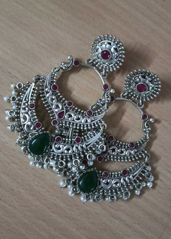 Oxidized Silver Earrings