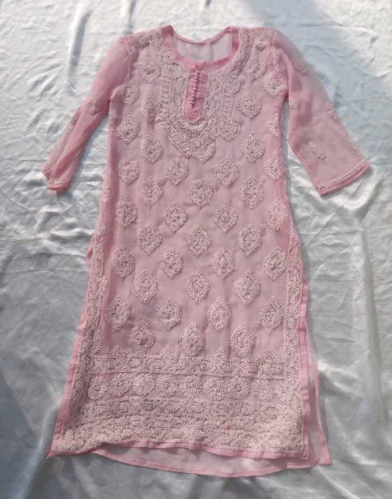 Pink ChikanKari kurti