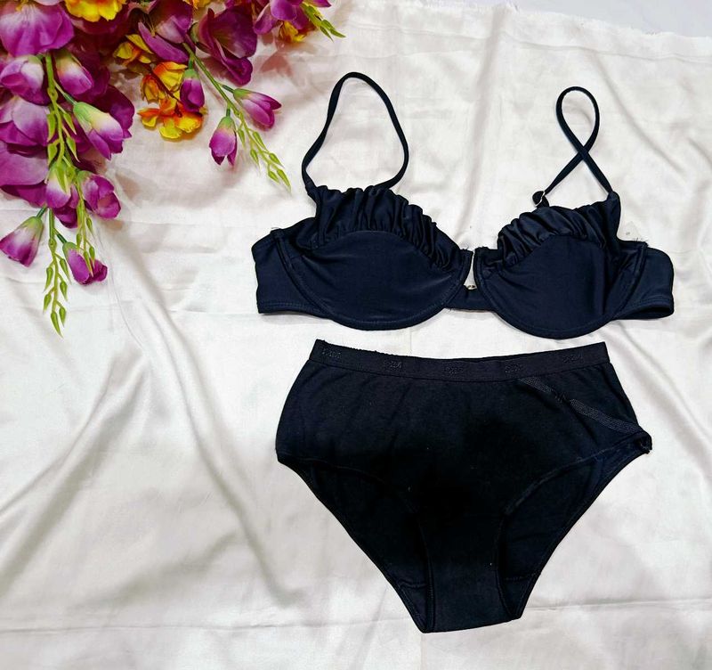 🇭🇲💫🔥black imported bra penty set