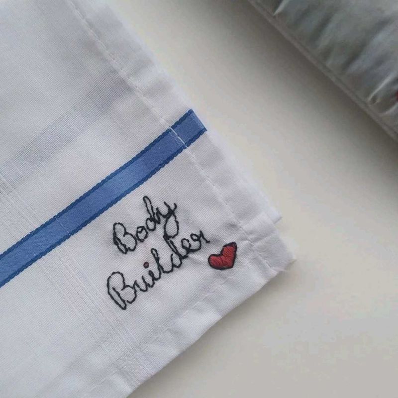 Embroidered &#39;Body Builder&#39; Handkerchief