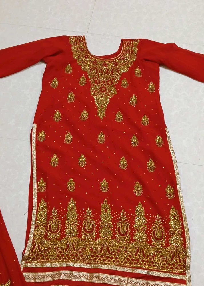 party wear suit with full zari work dupatta