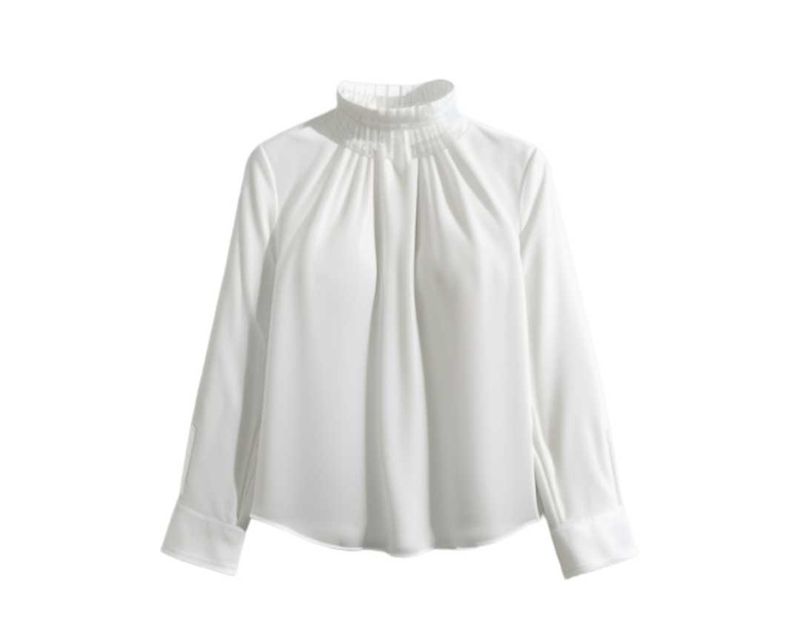 White High Neck Blouse