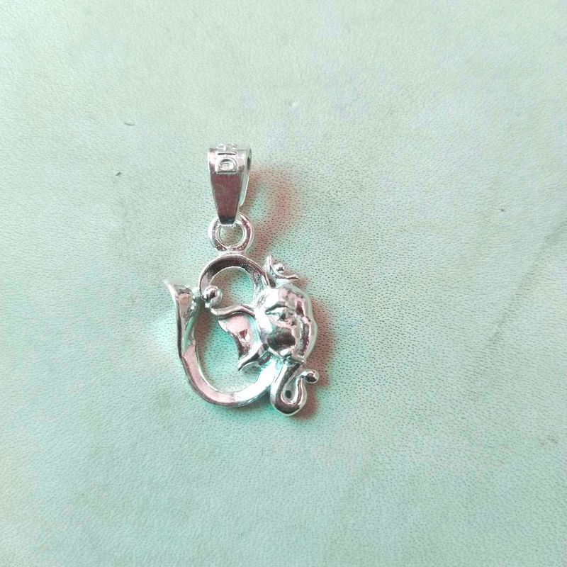 Pure Silver Om Pandent With Ganesha Ideal