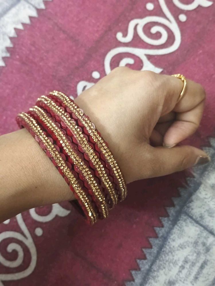 Red &amp; Gold Bangles