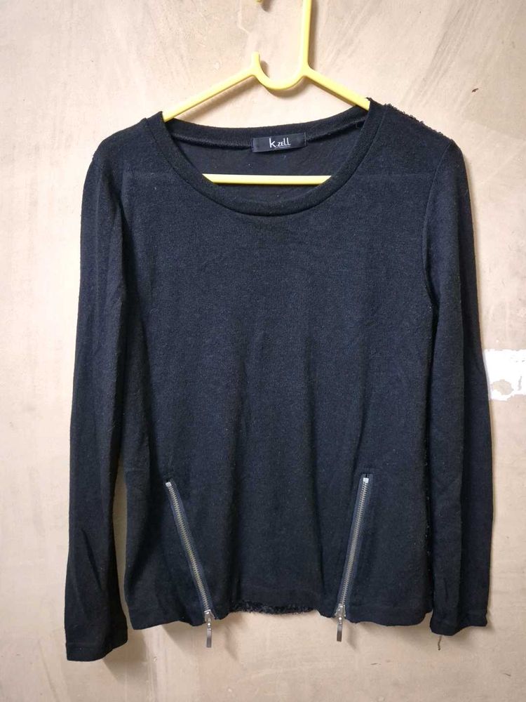 Embellished Back Black Top