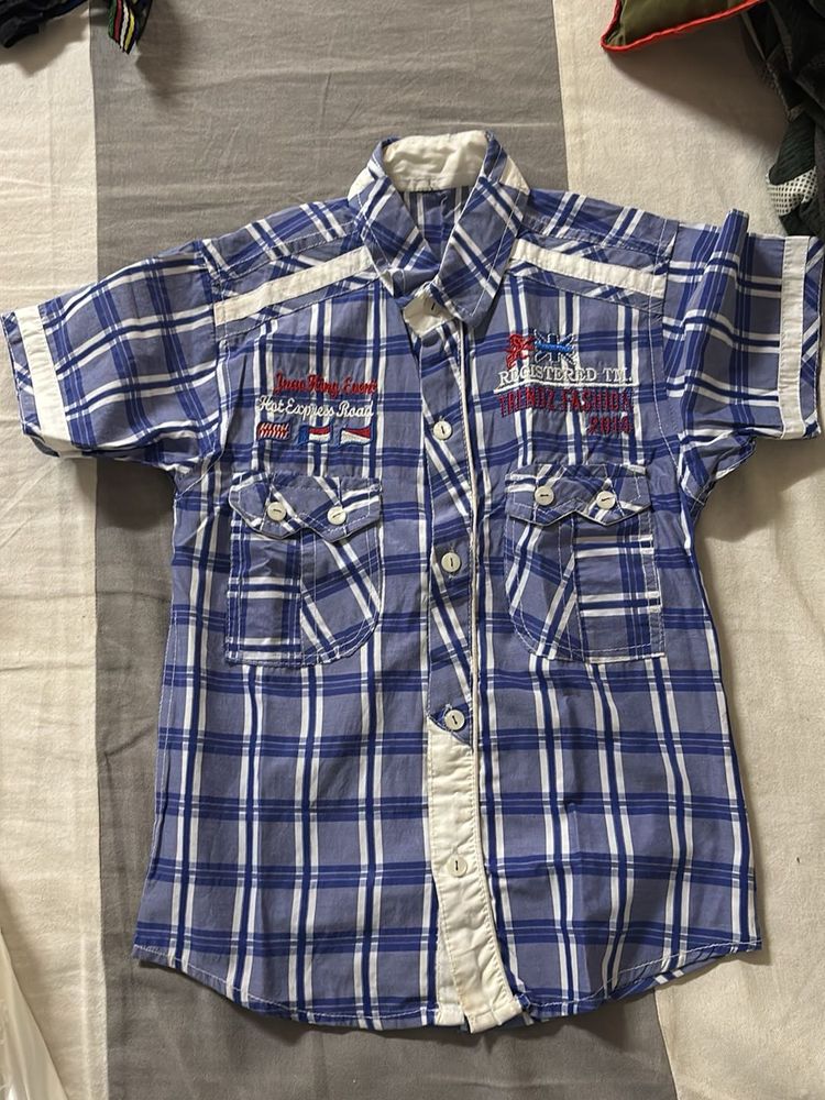 Boy&#39;s Plaid Casual Shirt