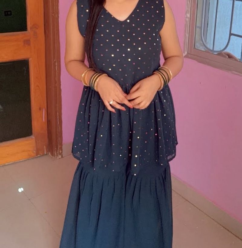 Elegant green sharara set