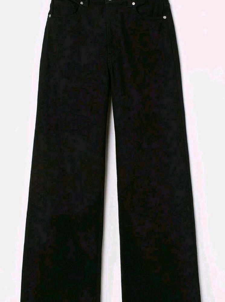 wide leg black jeans