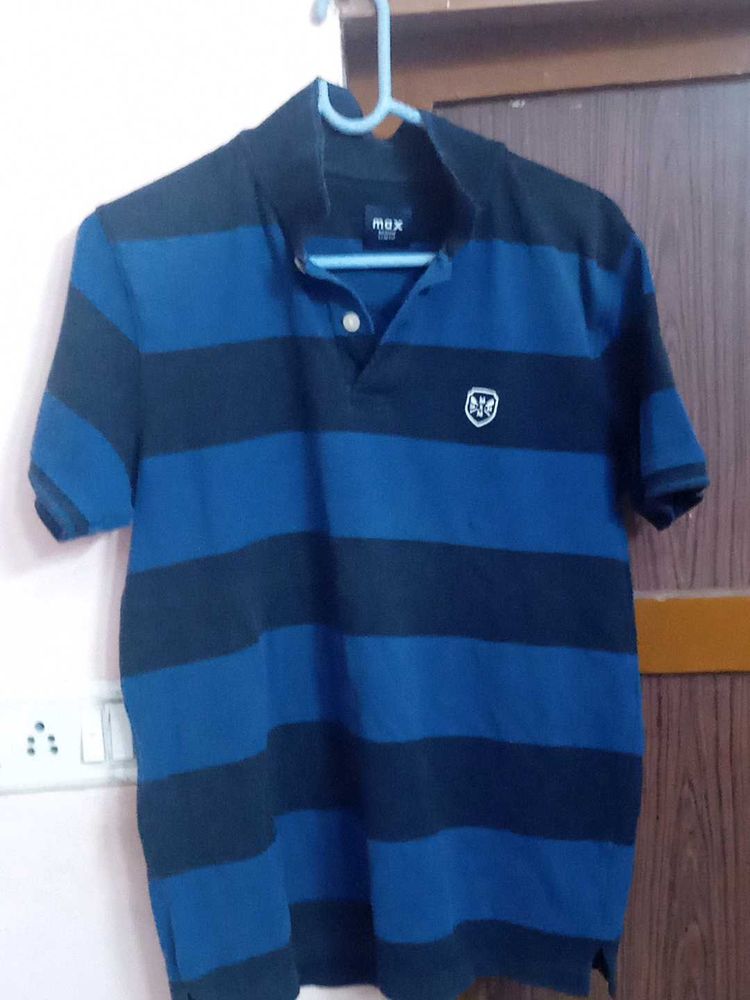 Max Striped Polo Shirt - Blue/Black