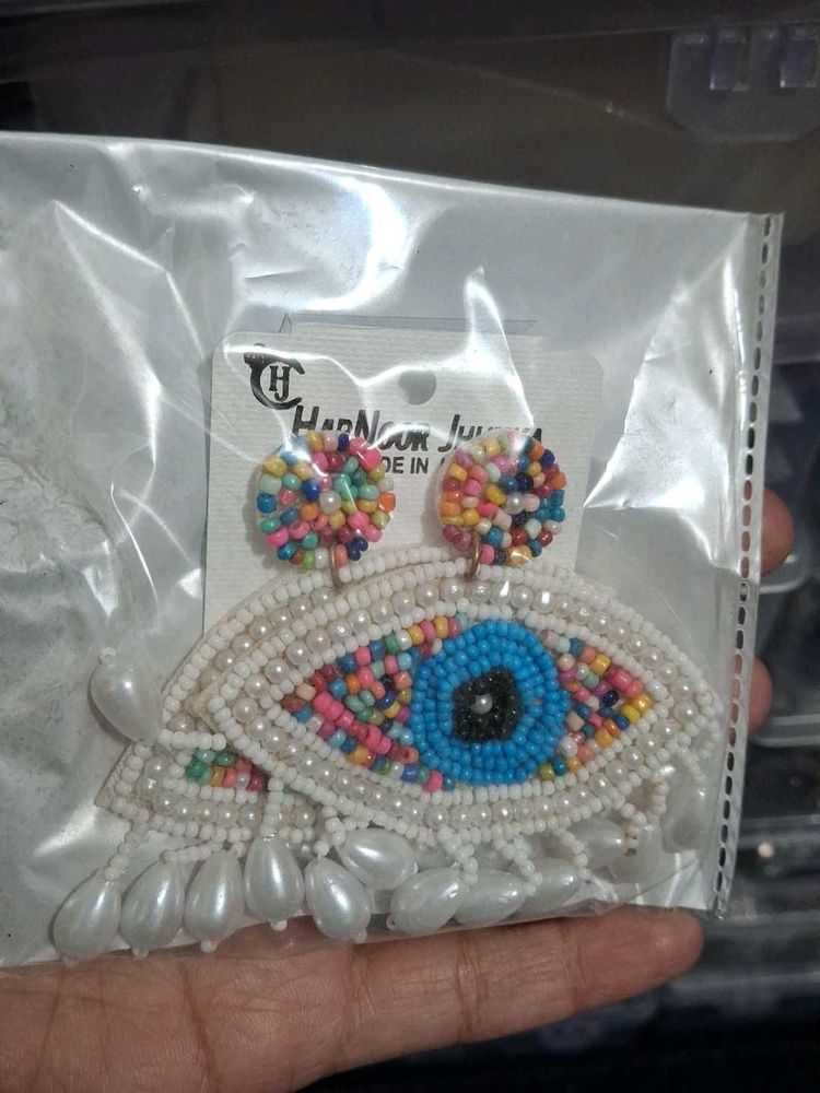 Evil Eye Beaded Earrings