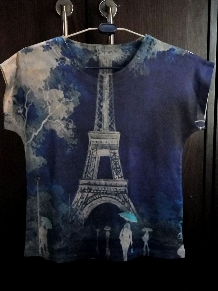 Graphic Printed Paris Top
