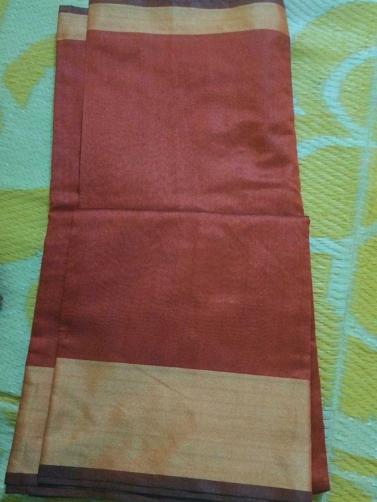Rust Red Pattu Saree