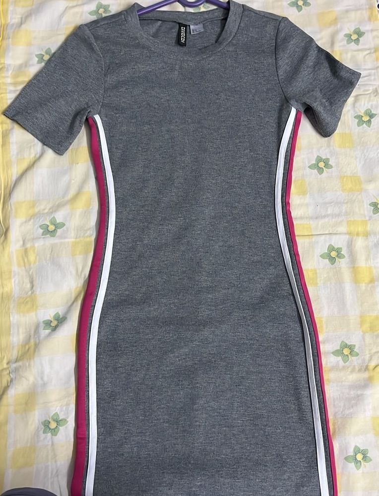 H&amp;M Grey Knit Bodycon Dress