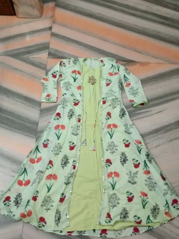 ETHNIC LONG KURTI WITH SHRUG