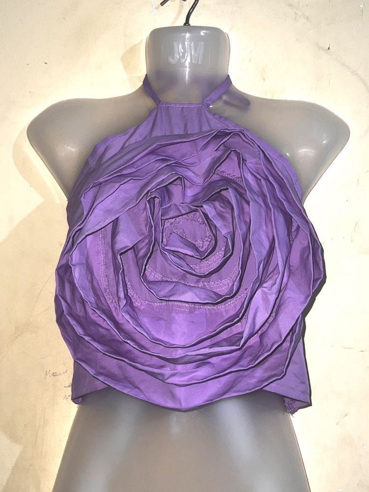 Purple Floral Halter Top