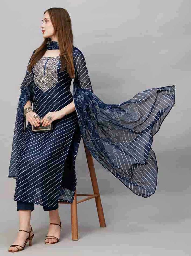 Elegant Striped Kurti Set
