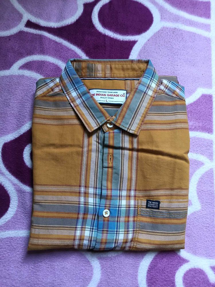 L Size Cotton Mustard Colour Shirt