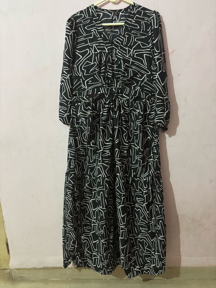 Abstract Print Maxi Dress