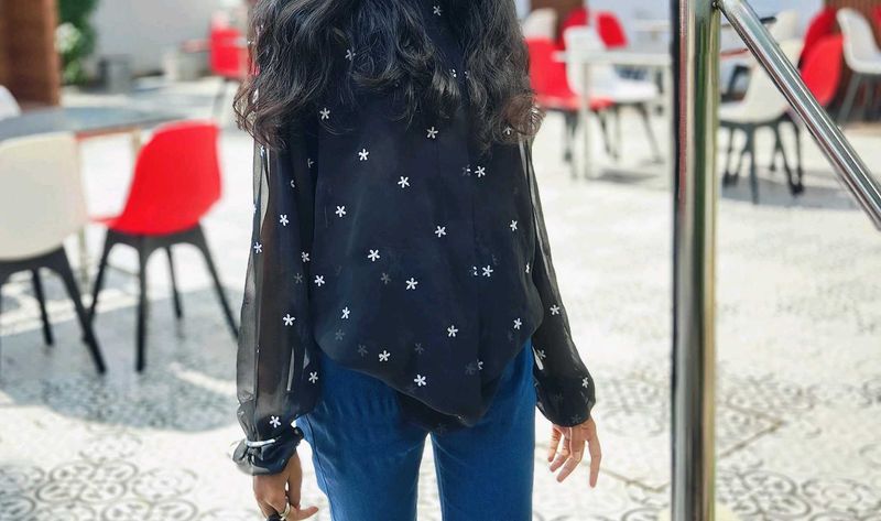 Black Mesh Top