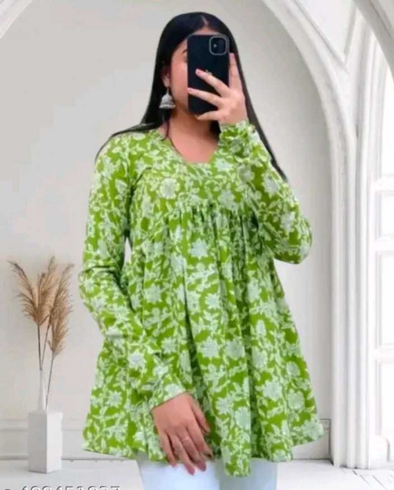 Floral Print Green Dress