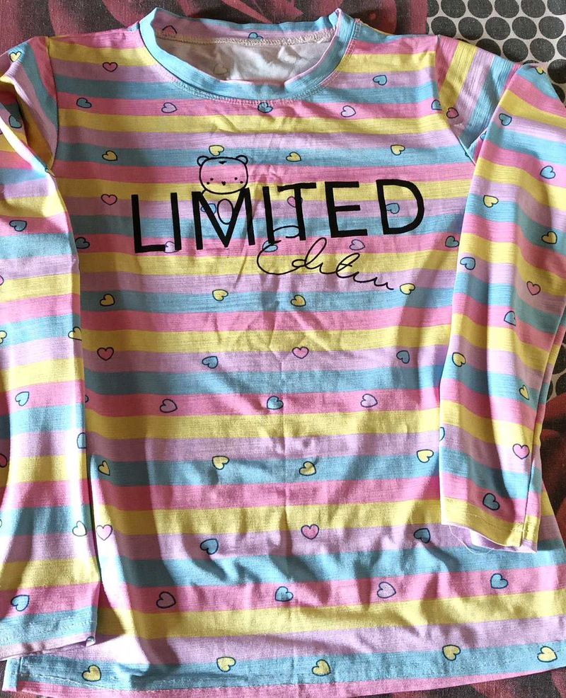 Cute Striped Long Sleeve Top and multi colour desi