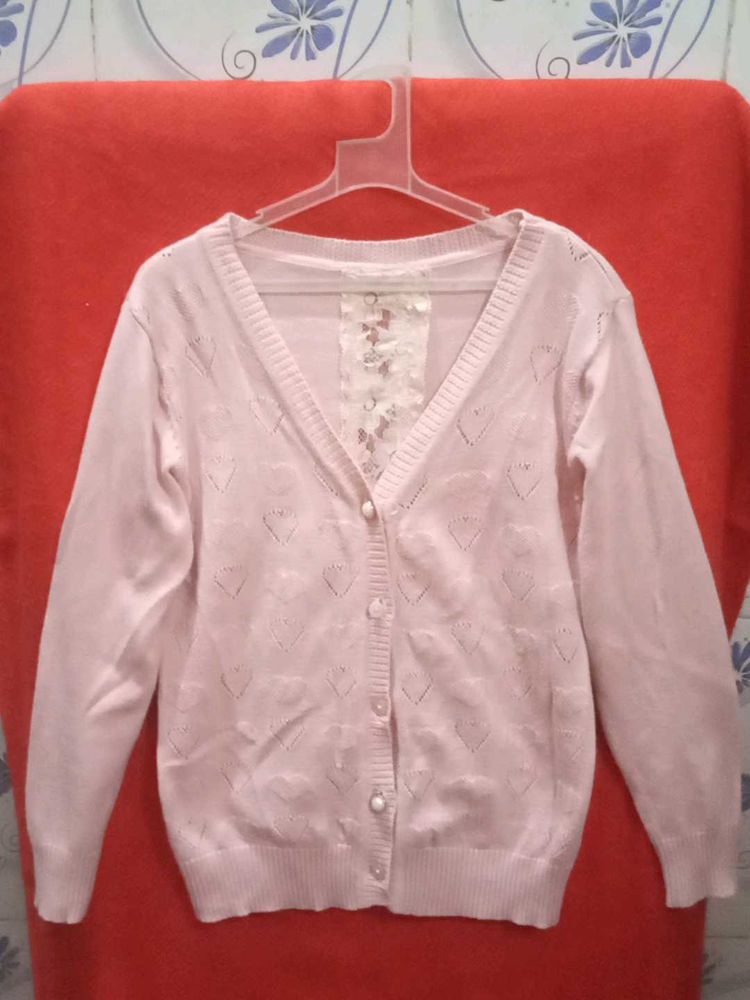 Pink Heart Detail Cardigan