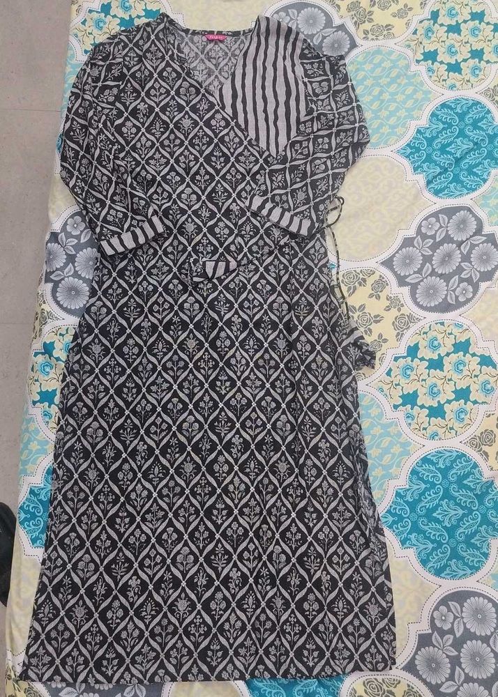 Printed Black &amp; White Dress